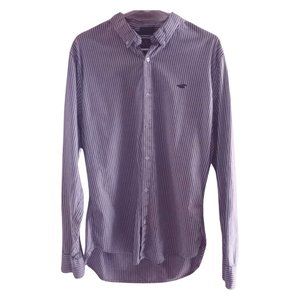 Men's XL Hollister Stretch Muscle Fit Epic Flex Pin Striped Button Down Shirt